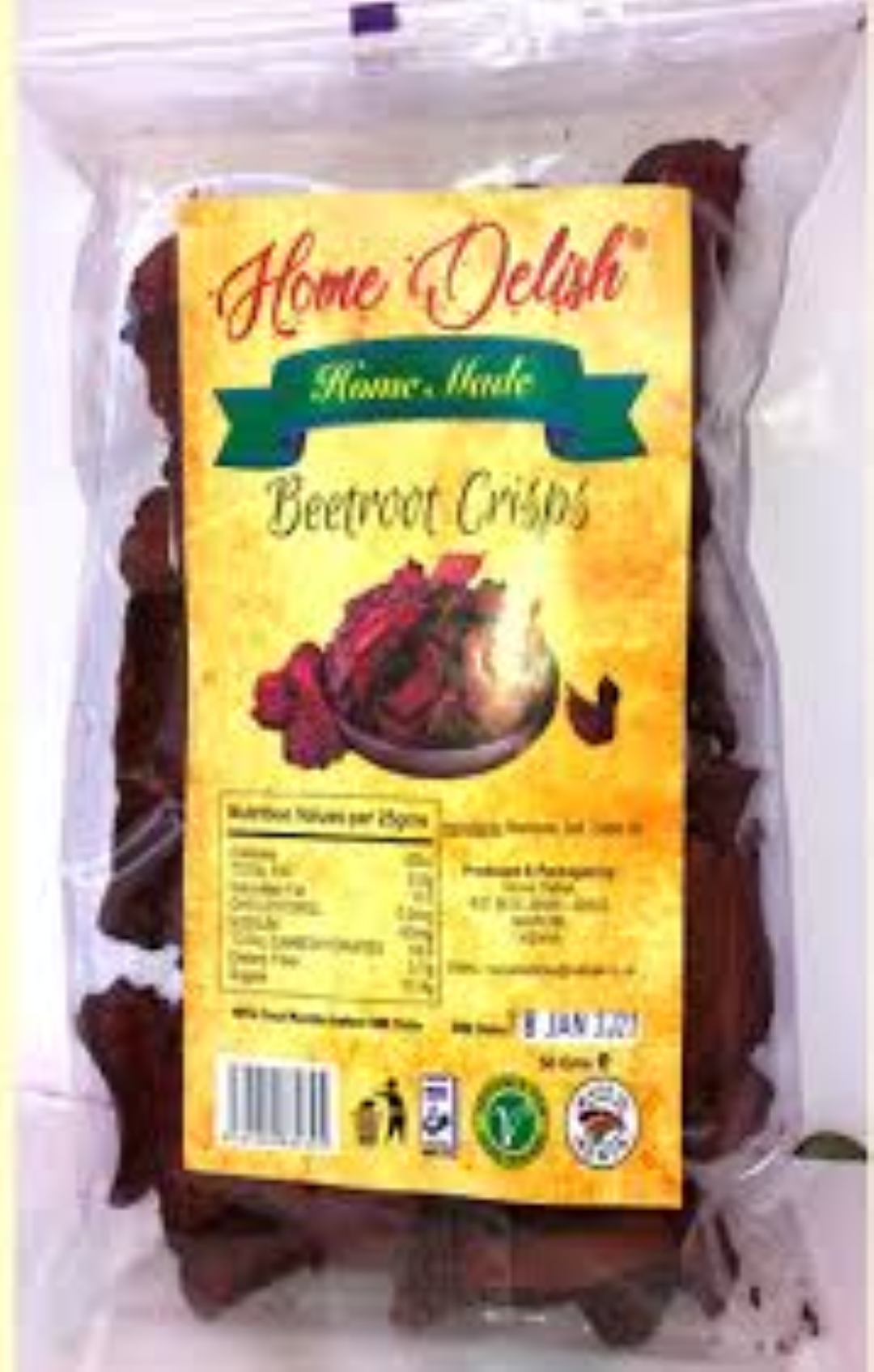 H/DELISH BEETROOT CRISPS 50G